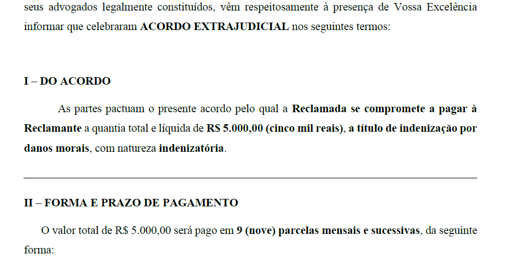 Modelo de Acordo Extrajudicial