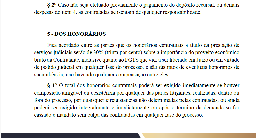Contrato de Honorários Advocatícios